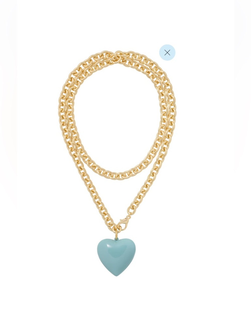 🩵Roxanne assoulin The Puffy Heart Necklace in Cloud Blue